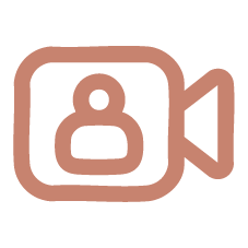 Icône caméra vidéo - Visioconférences et accompagnement à distance