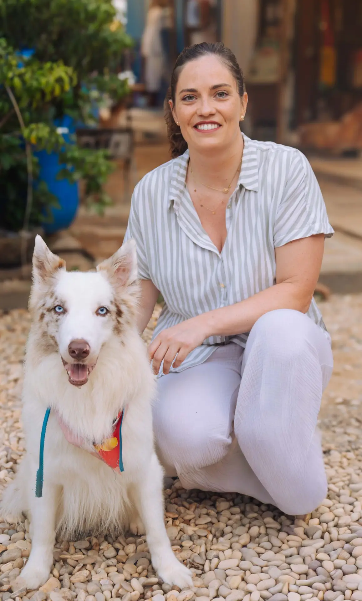 Sophie Sturer comportementaliste canin Thionville lors d'une séance avec un chien